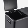 Contenedor de reciclaje Propre L de 3 cubos 24 litros accionado por pedal Características