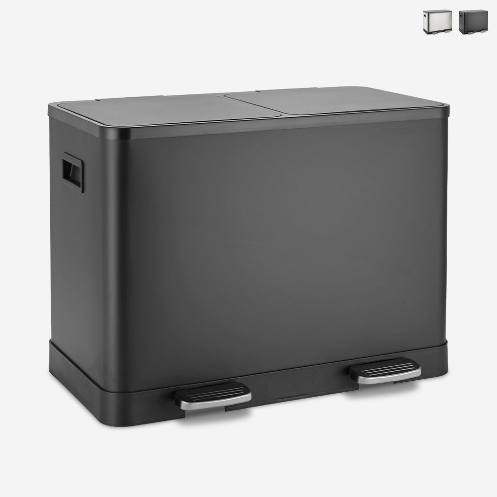Cubo de basura de pedal 40 litros 2 cubos para reciclaje Lindo L
