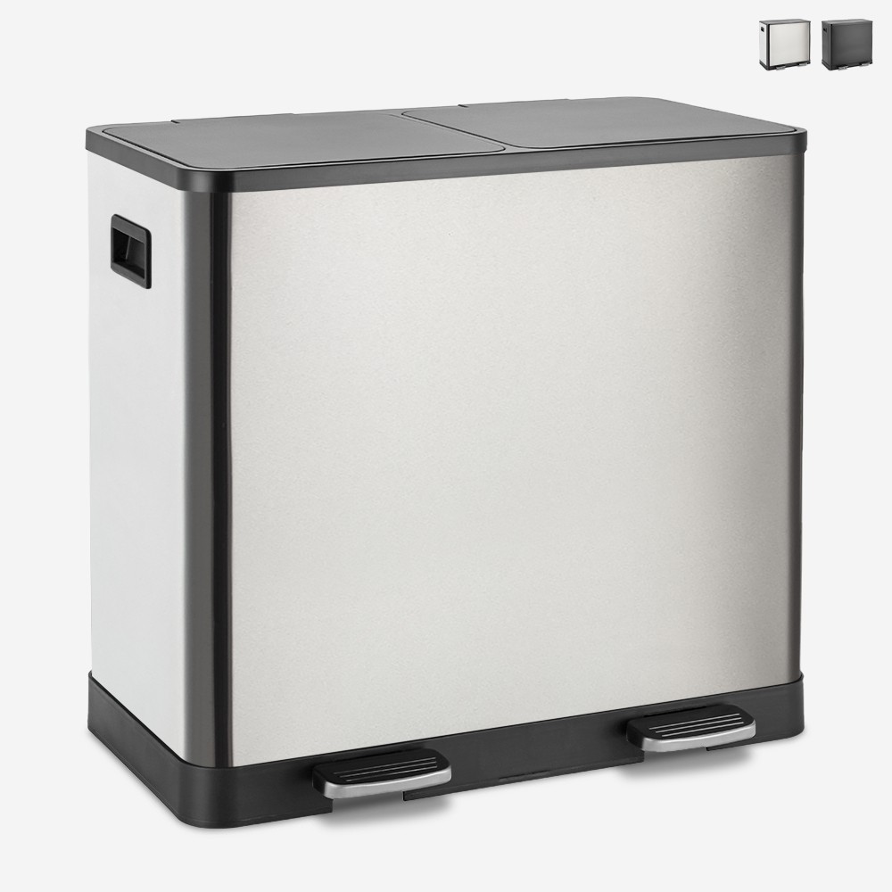 Cubo de basura para reciclaje de 60 litros 2 cubos de pedal Lindo XL