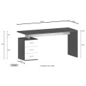 New Selina Basic escritorio de oficina moderno 3 cajones 160x60x75cm New Selina Basic 