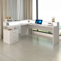 Escritorio esquinero de oficina con 3 cajones estante New Selina A-S Plus Rebajas