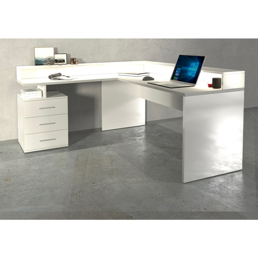 New Selina A-S Plus escritorio esquinero de oficina con 3 y estante