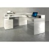 Escritorio esquinero de oficina con 3 cajones estante New Selina A-S Plus 