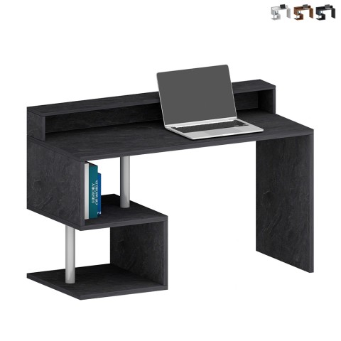 Elegante escritorio de oficina moderno 140x60x92,5cm Esse 2 Plus con tablero estantería Promoción