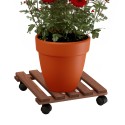 Carro porta macetas de madera con ruedas 35x35cm plantas flores Videl QM Venta
