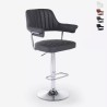 Taburete alto de cocina polipiel brazos regulables base cromada Tampa Venta