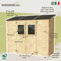 Caseta de jardín de madera adosada con puerta de herramientas Vainilla 245x102 Venta