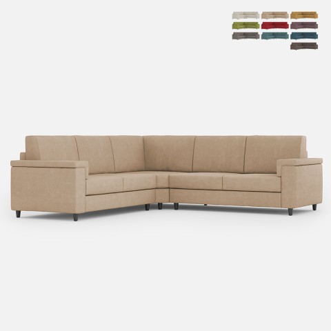 Sofá esquinero de tela 5 plazas 246x246 cm estilo moderno Marrak 14AG Promoción