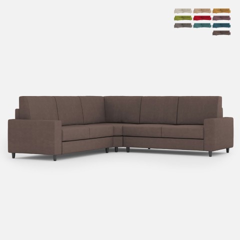 Sofá de esquina moderno de 5 plazas 246x246cm en tela Sakar 14AG Promoción
