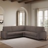 Sofá de esquina moderno de 5 plazas 246x246cm en tela Sakar 14AG Medidas