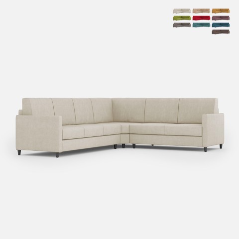 Sofá rinconero de diseño moderno 6 plazas 281x221cm en tela Karay 18AG Promoción
