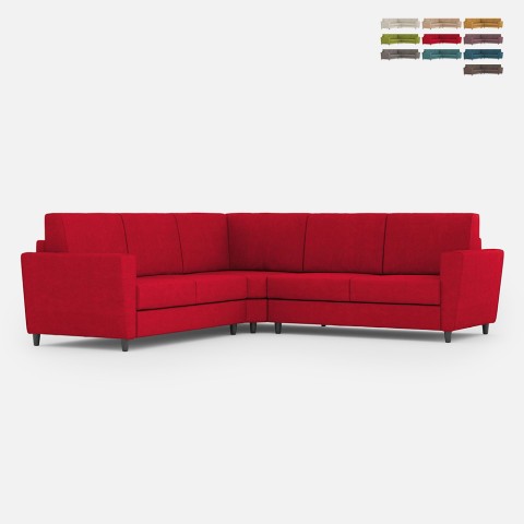 Sofá esquinero 5 plazas 248x248 cm en tela acolchada Yasel 14AG Promoción