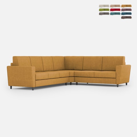 Sofá esquinero moderno de 6 plazas en tela 288x248cm Yasel 18AG Promoción