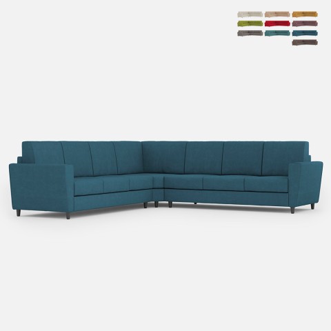 Sofá esquinero moderno grande de 7 plazas en tela 288x288cm Yasel 218AG Promoción