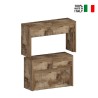 Juego de 2 bancos extensibles 66 - 290 cm para mesa de comedor Pratika A + B 