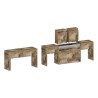 Juego de 2 bancos extensibles 66 - 290 cm para mesa de comedor Pratika A + B 