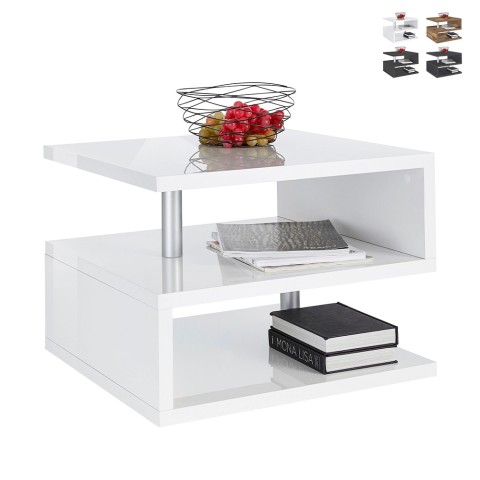 Mesa de centro moderna elegante con 2 estantes Zeta 55 Promoción