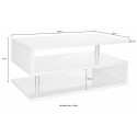 Mesa de centro moderna rectangular 90 x 55 cm 2 estantes Zeta 90 