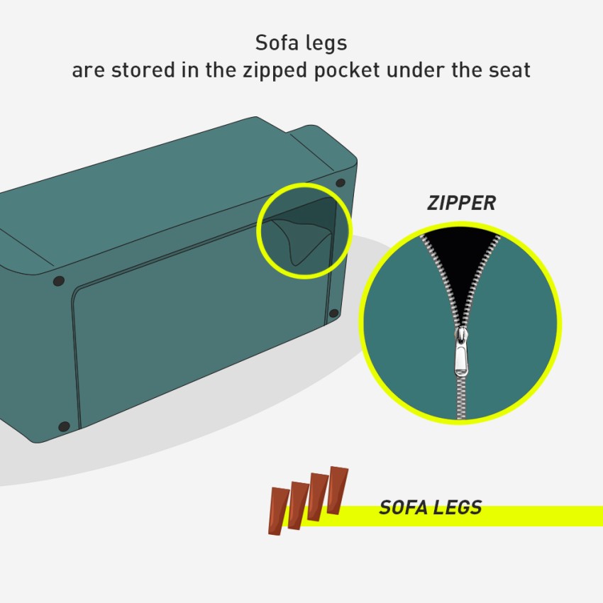 Sofá cama clic clac de 3 plazas Perla en tejido reclinable de diseño nórdico