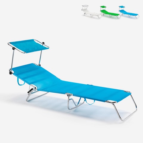 Tumbona de playa y piscina aluminio resistente con parasol Cancun Promoción