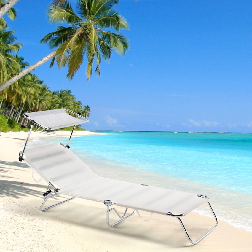 Tumbona de playa y piscina aluminio resistente con parasol Cancun Elección