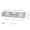 Mueble TV moderno con soporte, 4 puertas y cajón 220x45x46cm Chiron 