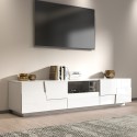 Mueble TV moderno con soporte, 4 puertas y cajón 220x45x46cm Chiron Catálogo