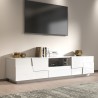 Mueble TV moderno con soporte, 4 puertas y cajón 220x45x46cm Chiron Catálogo