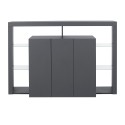 Aparador 3 puertas estantería moderna estantes de cristal 150 x 40 x 100 cm Allen Medidas