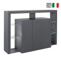 Aparador 3 puertas estantería moderna estantes de cristal 150 x 40 x 100 cm Allen Catálogo