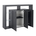 Aparador 3 puertas estantería moderna estantes de cristal 150 x 40 x 100 cm Allen Precio