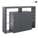 Aparador 3 puertas estantería moderna estantes de cristal 150 x 40 x 100 cm Allen Venta