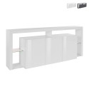 Aparador 3 puertas 200x40x80cm biblioteca moderna estantes de vidrio Pibrac Venta