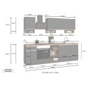 Cocina lineal completa 256 cm diseño moderno modular Domina 