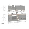 Cocina lineal completa 256 cm diseño moderno modular Domina 
