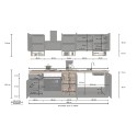 Cocina lineal completa 256 cm diseño moderno modular Domina 