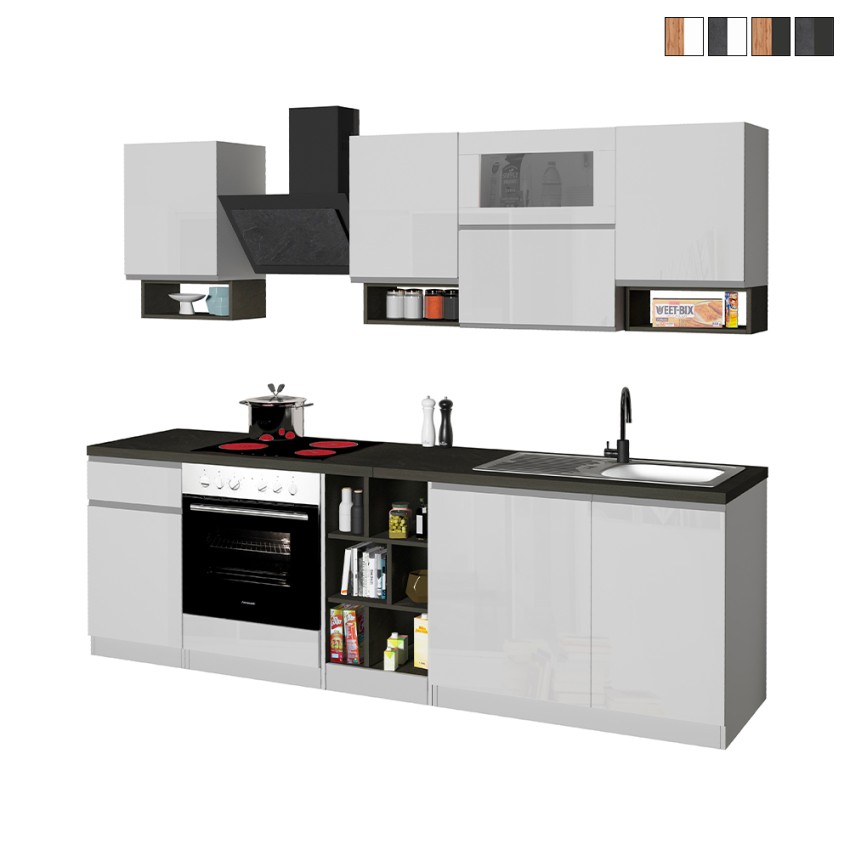 Cocina completa modular diseño lineal estilo moderno 256cm Essence Rebajas Cocina completa modular diseño lineal estilo moderno 256cm Essence Rebajas