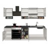 Cocina completa modular diseño lineal estilo moderno 256cm Essence 