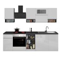 Cocina completa modular diseño lineal estilo moderno 256cm Essence 