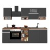 Cocina completa componible diseño lineal estilo moderno 256cm Essence 