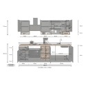 Cocina completa modular diseño lineal estilo moderno 256cm Essence 