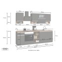 Cocina completa modular diseño lineal estilo moderno 256cm Essence 
