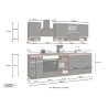 Cocina completa modular diseño lineal estilo moderno 256cm Essence 