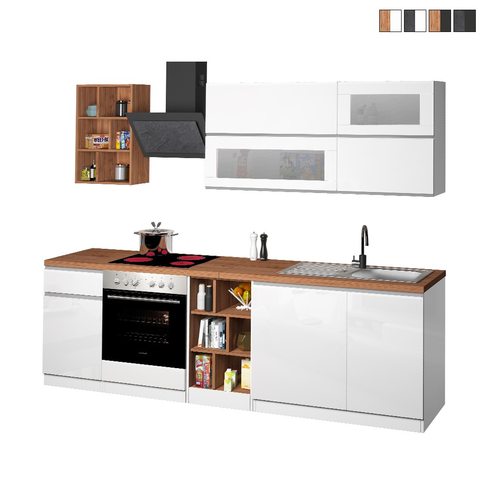 Cocina moderna completa diseño lineal 256cm modular Unica