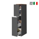 Mueble de cocina moderno con 2 cajones especieros 30x60x164,5 Trym Medidas