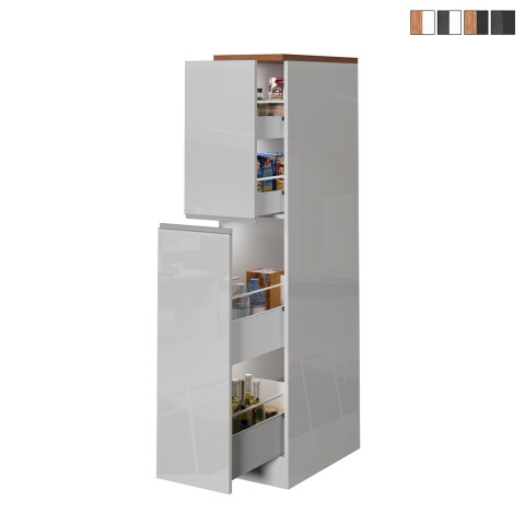 Mueble de cocina moderno con 2 cajones especieros 30x60x164,5 Trym Promoción