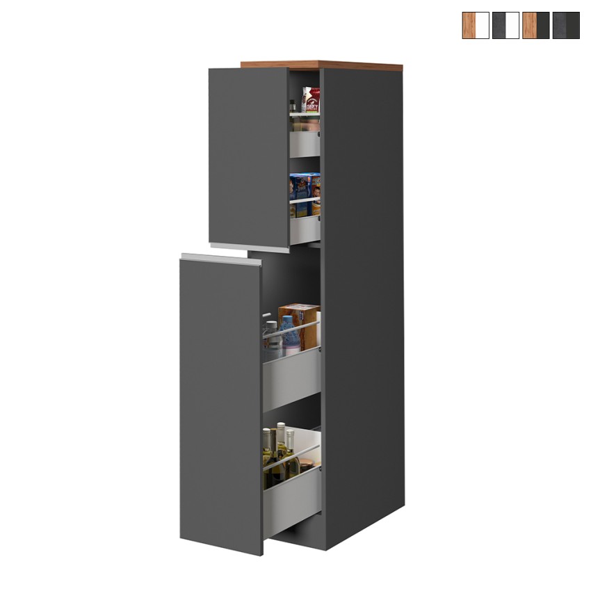 Mueble de cocina moderno con 2 cajones especieros 30x60x164,5 Trym Oferta Mueble de cocina moderno con 2 cajones especieros 30x60x164,5 Trym Oferta