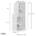 Mueble de cocina moderno con 2 cajones especieros 30x60x164,5 Trym 