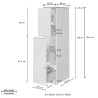 Mueble de cocina moderno con 2 cajones especieros 30x60x164,5 Trym 