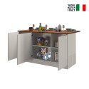 Isla central 3 puertas para cocina moderna 155x90x90cm con mesa Deaton Modelo